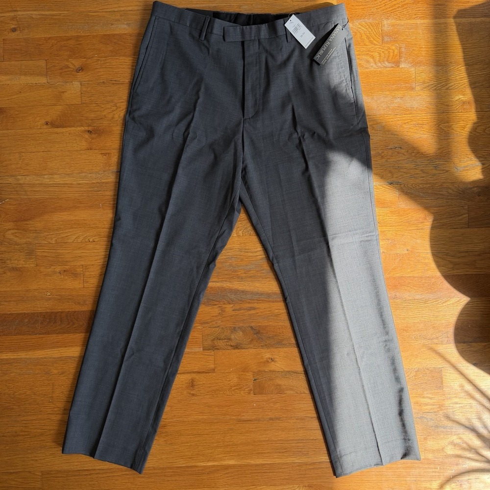 Banana Republic Dress Pants Mens 38x34 Slim Fit Gray Wool Blend Stretch NWT